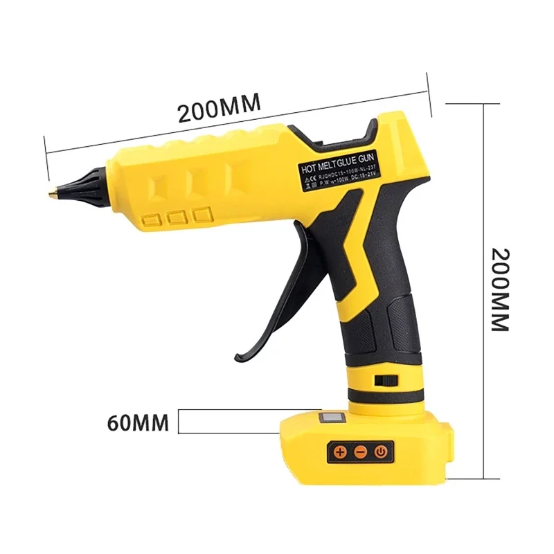 Фото Беспроводной пистолет для горячего клея для аккумулятора DeWalt 18 В 20 В (только инструмент) с 20 шт. полноразмерными клейовыми палочками для художественных ремесел, инструмент для ремонта «сделай сам» №3