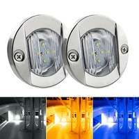 10pcs dc 24v marine boat transom rv yacht 6 led stern signal light round stainless steel cold led tail lamp yacht accessories