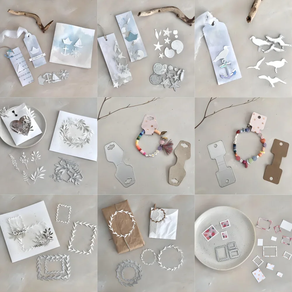 Piggy Craft металлические штампы для резки пресс-форма морских листьев рамка