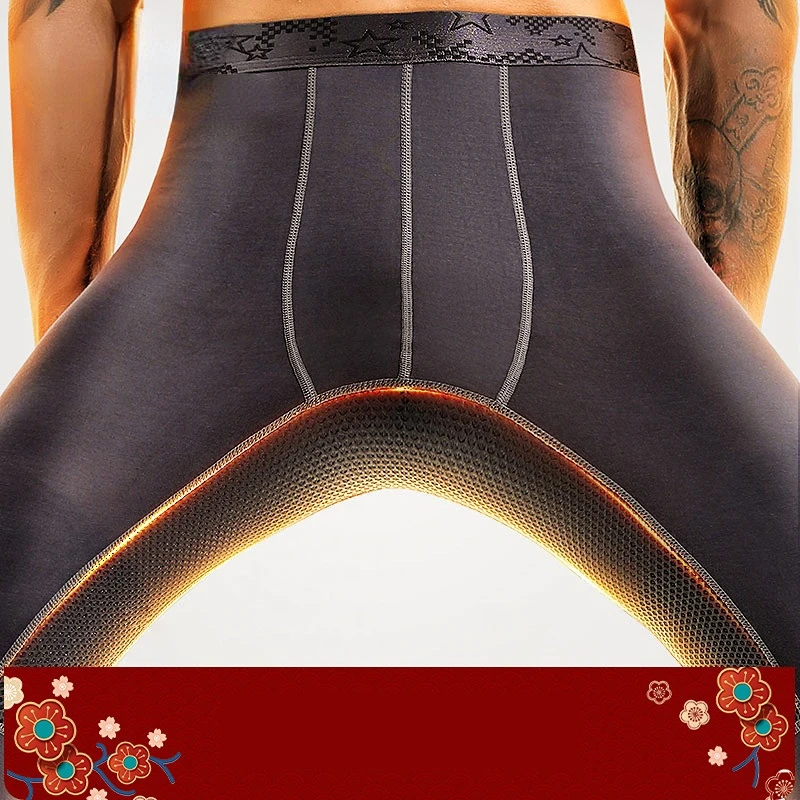 Man Sexy Thin Breathable Long Johns Winter Thermal Underwear Warm Keep Penis Guard in-leg Elastic Viscose Mesh Net Leggings