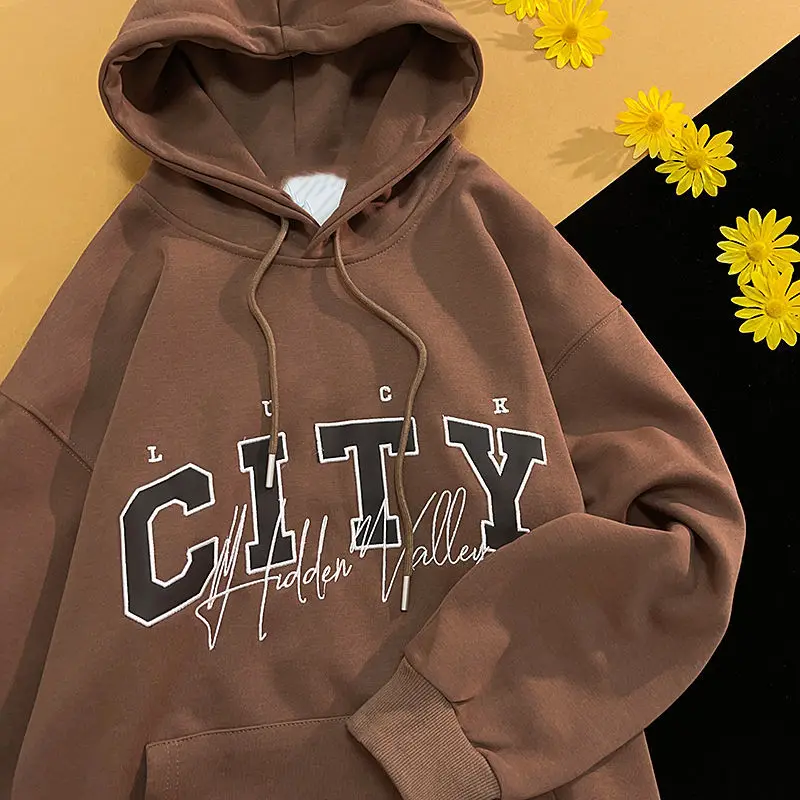 

Толстовка женская с капюшоном и надписью, в стиле ретро