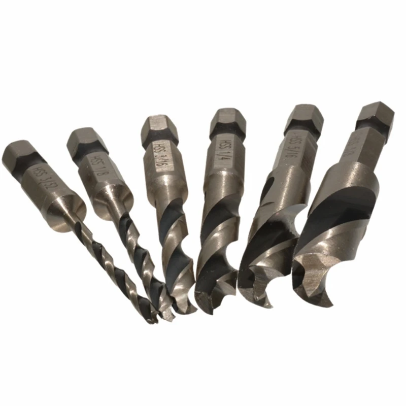

3/8 5/16 1/4 3/16 1/8 3/32 Multi-purpose British Three-point Woodworking Drill Bit Two-edged Two-slot Hand Tools