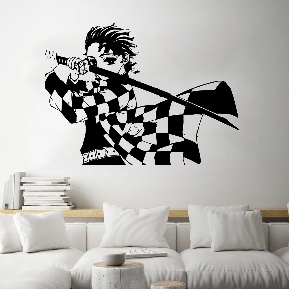 

Мультяшная Наклейка на стену, рассекающий демонов, домашний декор, украшение для детской комнаты, декоративные аксессуары