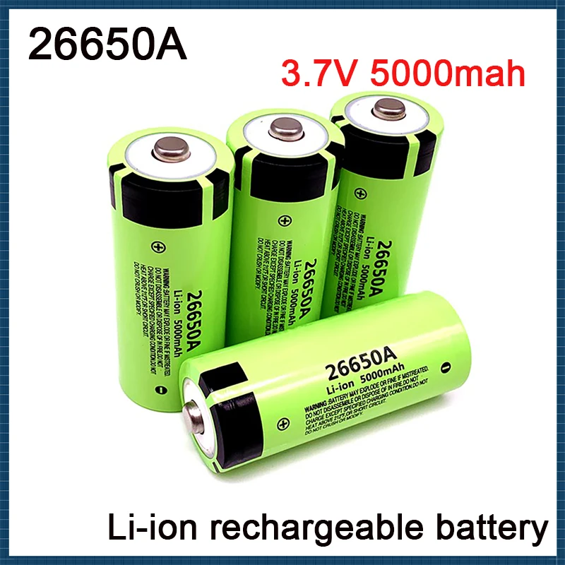 

2023 NEW 26650A 3.7V 5000mAh 50A Power Lithium-Ionen Akku Mit Spitzer Spitze, Passend Für LED Taschenlampen