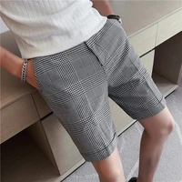 2022 men summer fashion business plaid shorts casual chino shorts office business breathable summer clothing 29 36