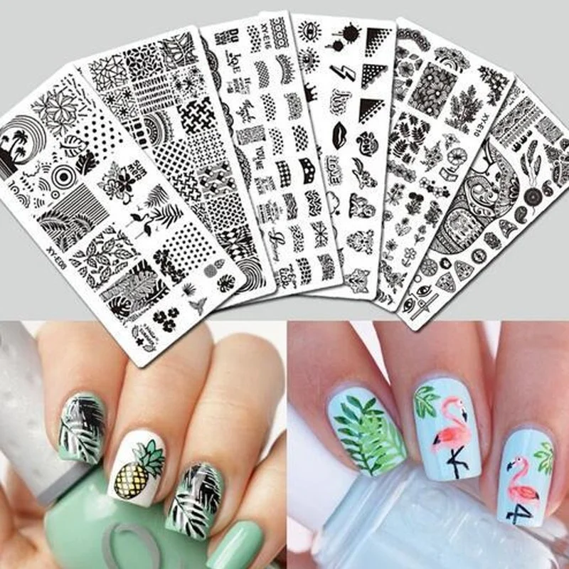 

Summer Simple Nail Art Stamping Plates Flower Leaf Printing Stencil Manicuring Art Stamp Templates Nail Tools Supplies