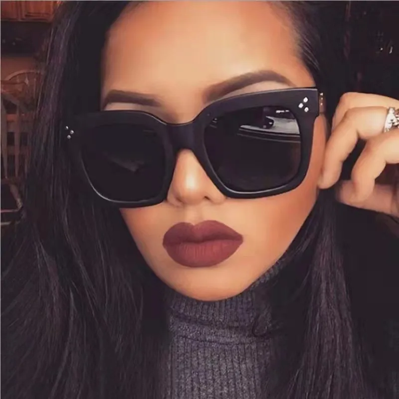 

UV400 Luxury Square Sunglasses Women 2022 Brand Designer Retro Big Frame Glasses Vintage Gradient Female Feminino