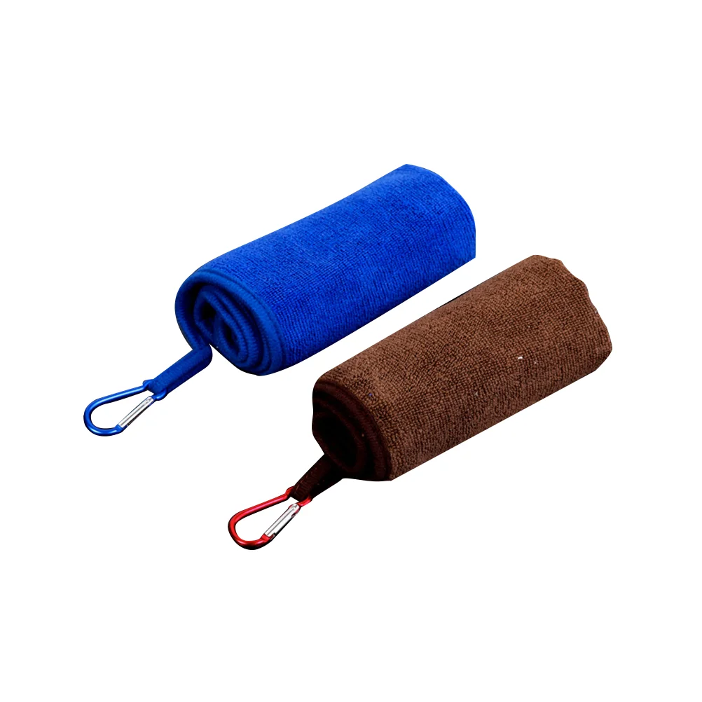 

2pcs Fishing Towels with Carabiner Absorbent Sports Towel Outdoors Fishing Cloth for Hiking Climbing )