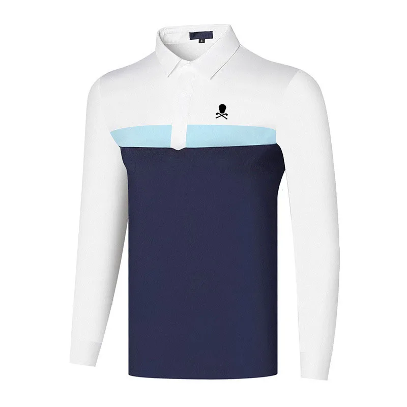 

Одежда для гольфа, Мужская одежда для спорта и отдыха, дышащая уличная футболка для гольфа из полиэстера с защитой от пиллинга, быстросохнущая футболка-поло с длинными рукавами