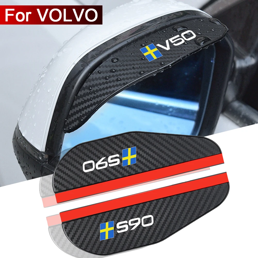 

2pcs Carbon Fiber Car Rain Cover for Volvo r xc60 s60 v40 v50 v60 s80 s40 c30 awd c70 s40 s60 s80 s90 t6 v70 v90 xc40 xc70 xc90