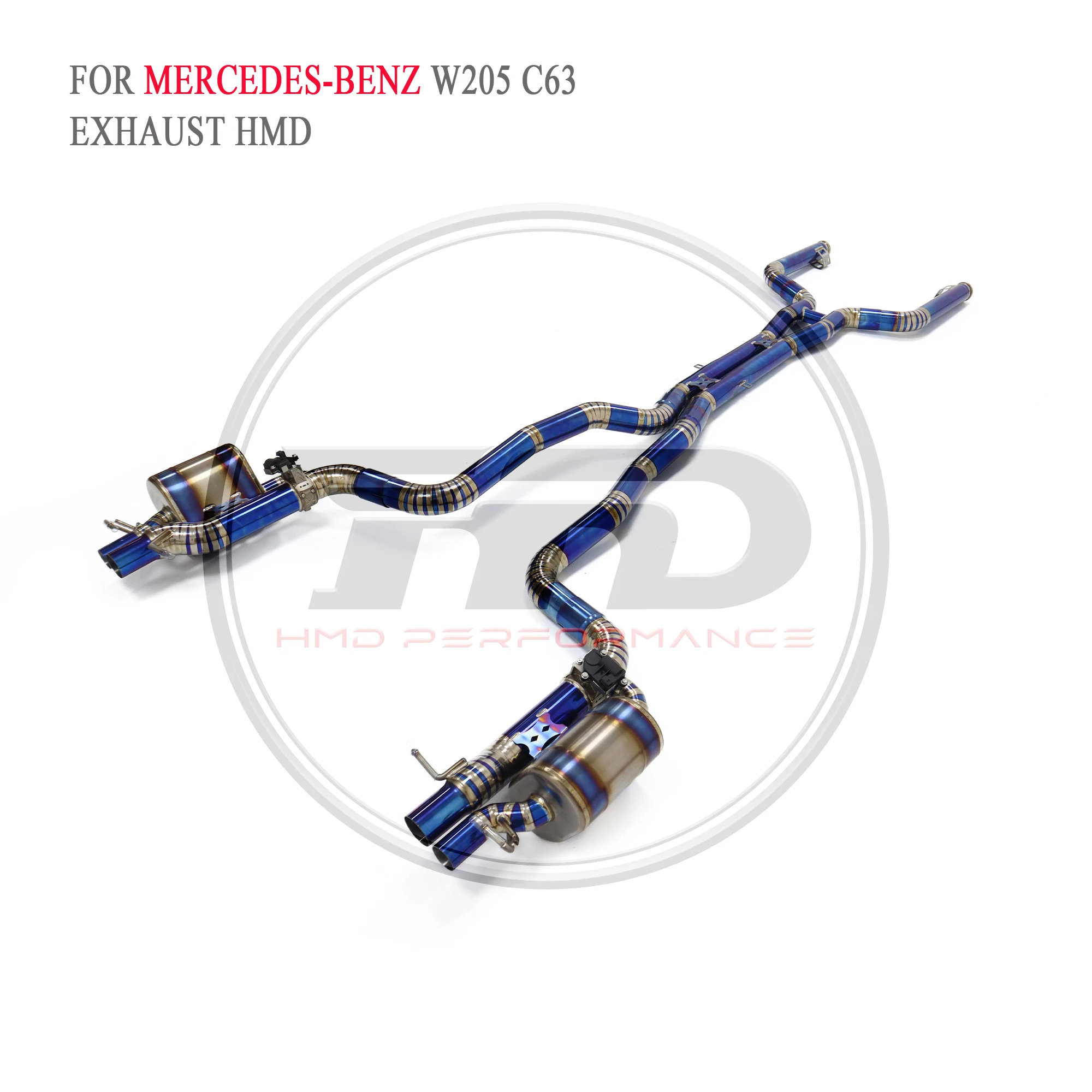 Титановая выхлопная система HMD Performance Catback для Mercedes Benz AMG C63 W205 4.0T 2015+ Глушитель с