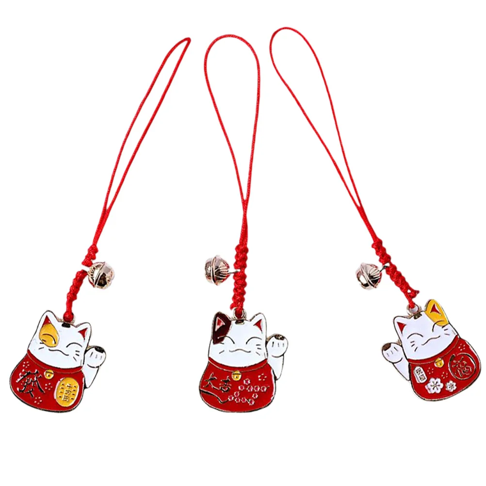 

Cat Keychain Pendant Fortune Ornament Neko Maneki Hanging Luck Lucky Good Charms Japanese Charm Keychian Backpack Health Wealth