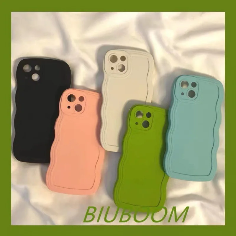 

Anti drop candy color big wave Phone Case For iphone 14 13 12 11 Pro Max X XR XSMAX 7 8 Plus silica gel Fashion new products