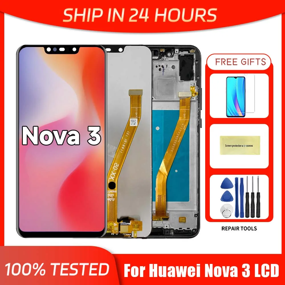 ЖК-дисплей с сенсорным экраном и дигитайзером в сборе для HUAWEI Nova 3 6 ''для PAR-AL00