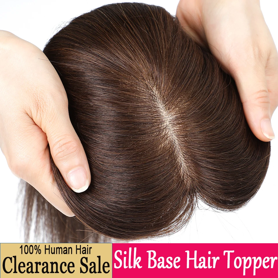 Joneous Remy человеческие волосы Topper парик на шелковой основе Piece настоящие головка