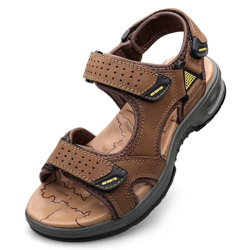 

Summer men's casual beach outdoor water shoes breathable hiking fashion hiking hiking fishing leather casual sandals