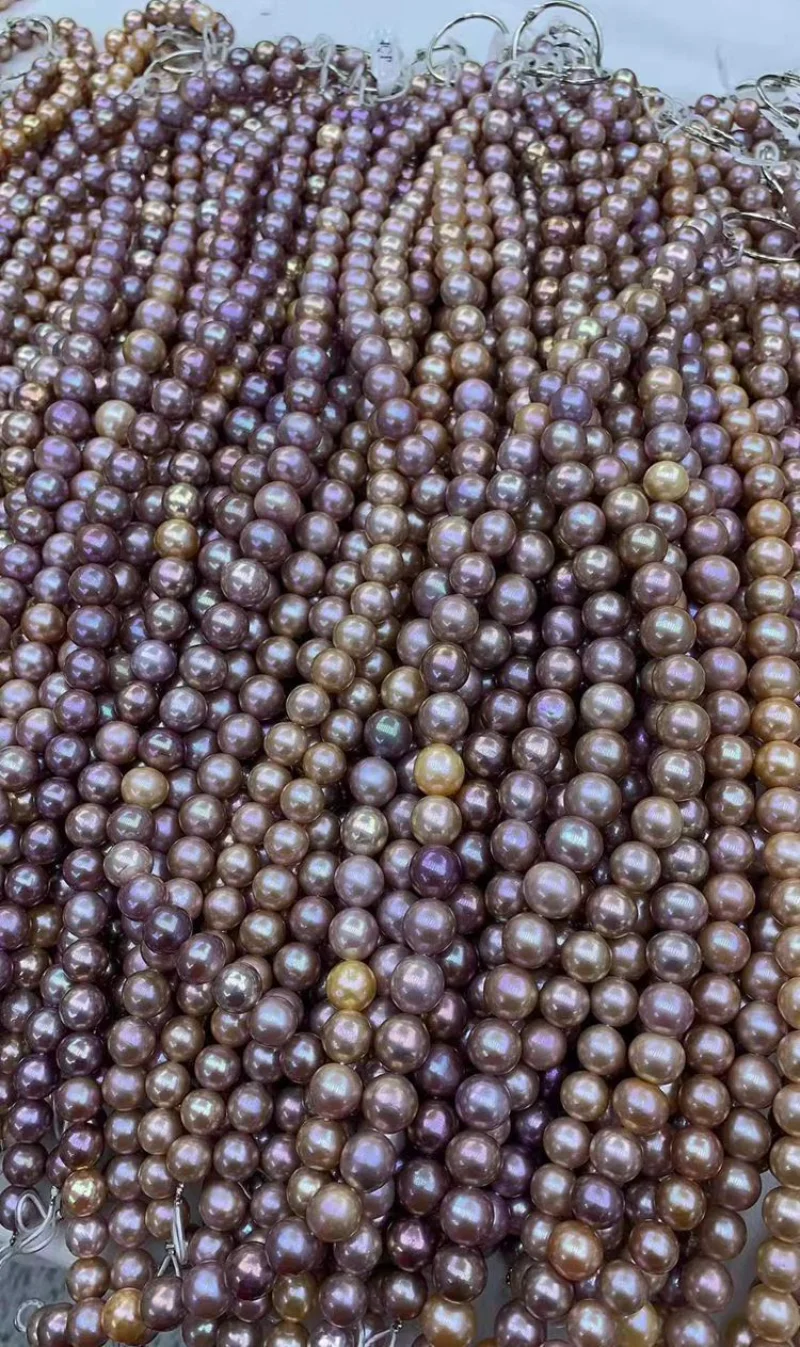 

Женское ожерелье из серебра 925 пробы с разноцветными бусинами 10-11 мм