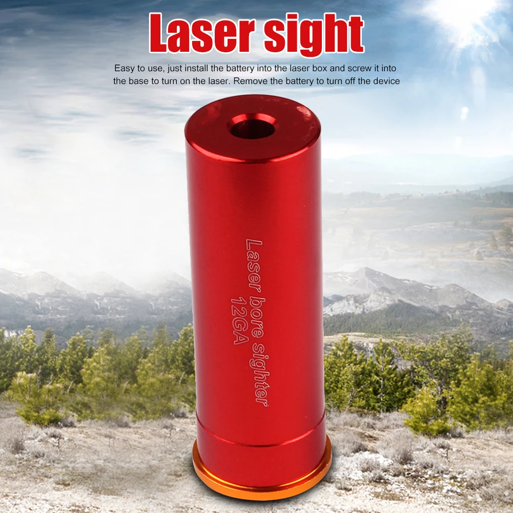 

12GA Hunting Red Dot Light Laser Sight Pointer Tool Laser Bore Sighter Collimator Boresight Scope Hunting Accessories Red Laser