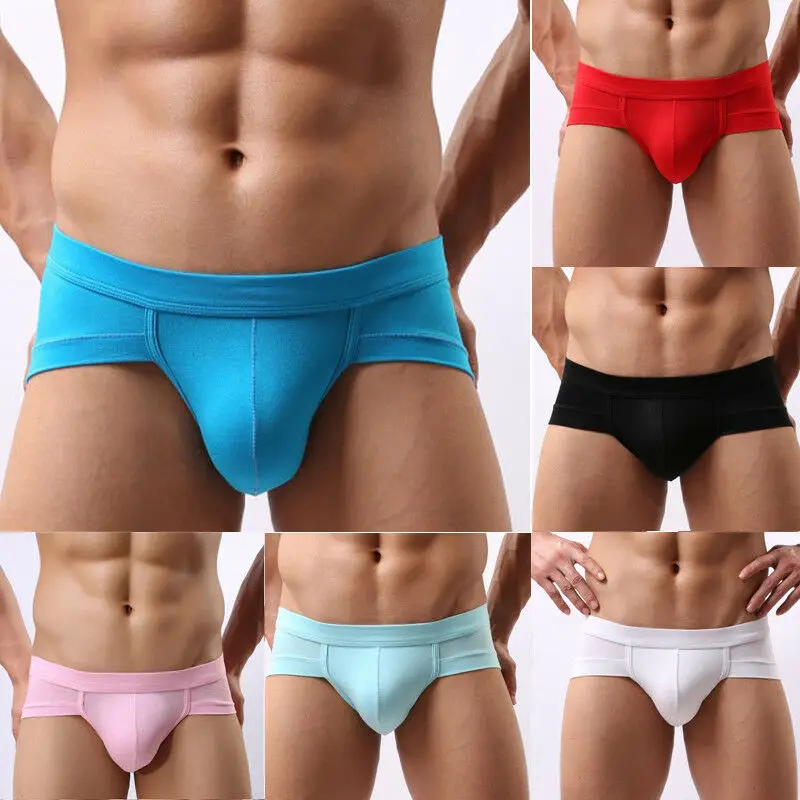 

Summer Fashion Mens Seamless Low Waist Briefs Short Pants Thongs Underwear Simple And Comfortable Underpants