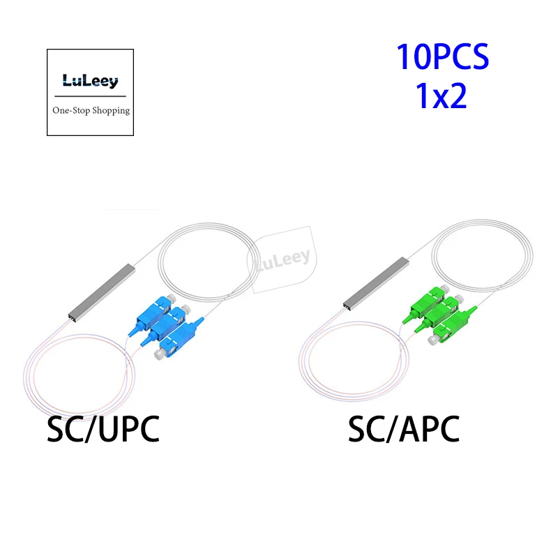 

10 шт. 1x2 SC APC оптический сплиттер SC UPC Micro PLC стальная труба высокого качества FTTH 0,9 мм волоконно-оптический многоканальный