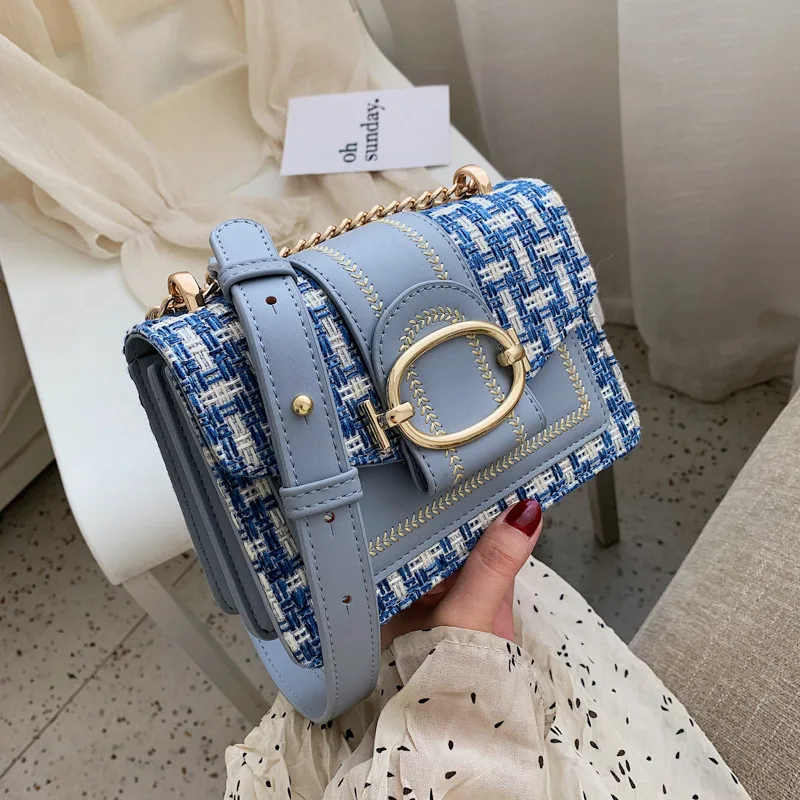 

Trendy Wide Strap Shoulder Bags for Women 2023 Luxury Designer Lady Handbags and Purses Fashion Chain Messenger Crossbody Bags