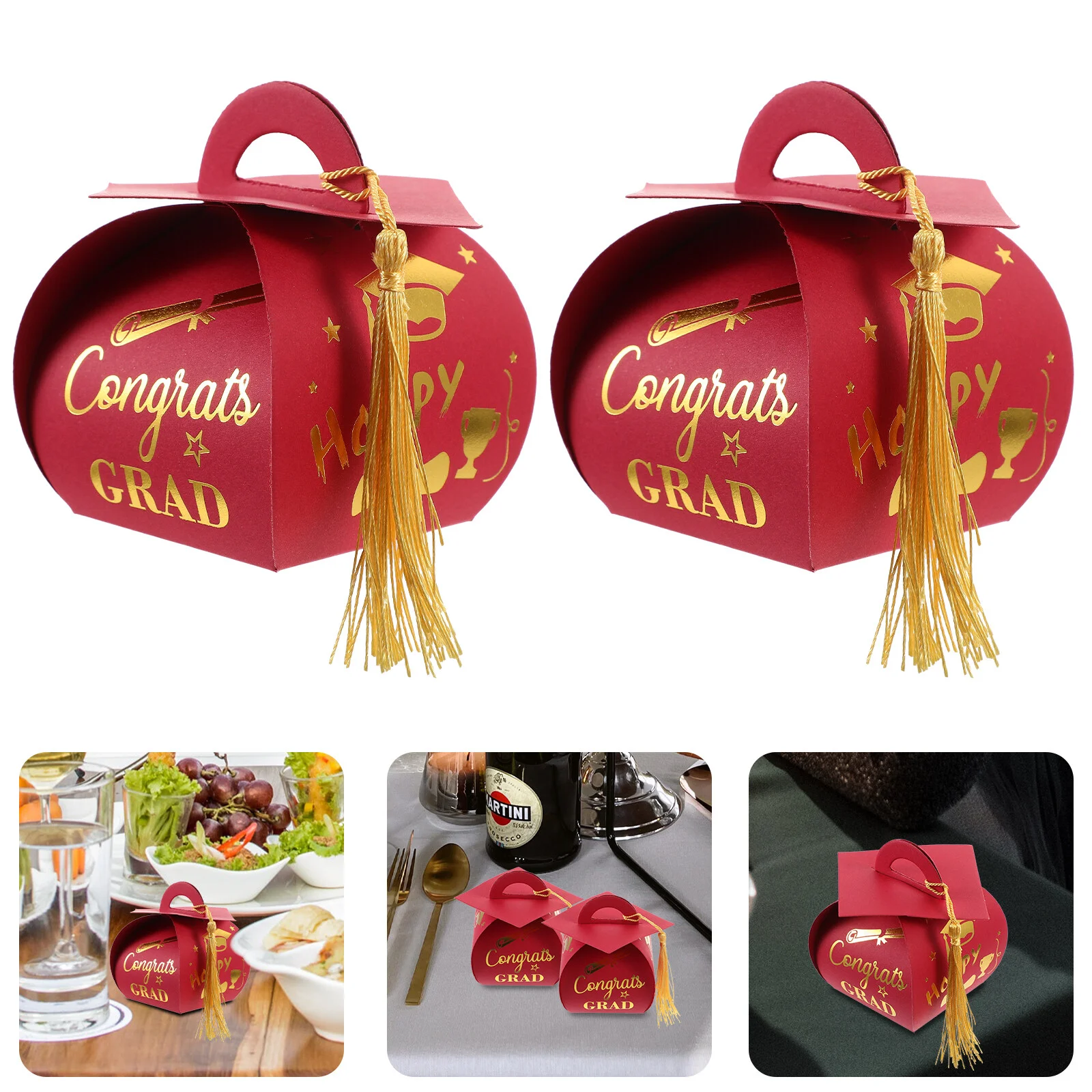 

50 Pcs Container Sweets Graduation Hat Candy Holder Paper Cap Biscuit Case Party Favors Multifunction Supply