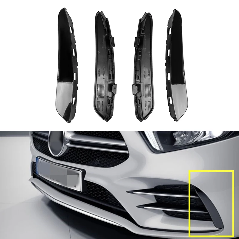 

Для Mercedes-Benz A-класса W177 AMG A180 A200 A250 A35 2019-2024: передние боковые канарды/плавники для бампера, декоративные накладки, аксессуары для автомобиля