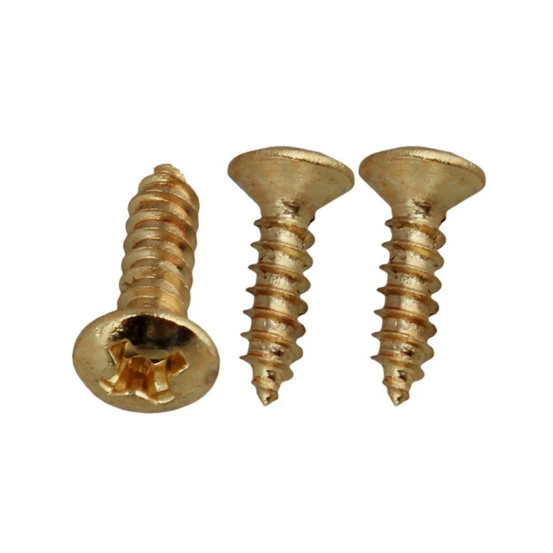 

150X Guitar Bass Screws Parts For Scratchplates Pickguard, Gold