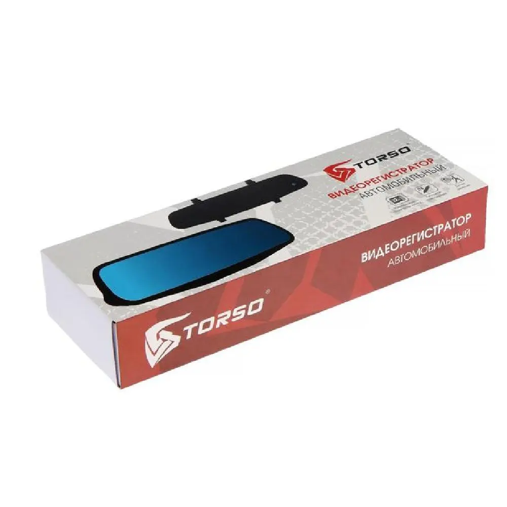 Автомобильный видеорегистратор-зеркало TORSO / рекордер автомобильная видеокамера