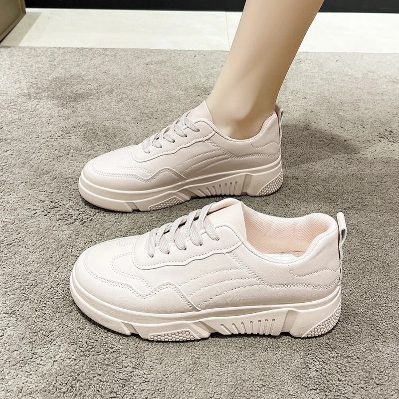2023 Spring and Autumn New Fashion Solid Leather Casual Large Size... Sports Shoes for Women Outwear Comfortable Women's Shoes