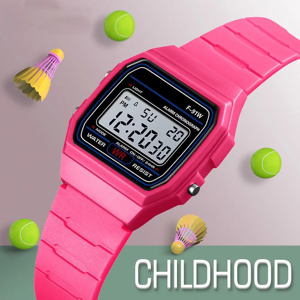 

Многофункциональные детские цифровые часы для мальчиков, электронные часы с силиконовым ремешком для девочек, хронограф, будильник для сту...