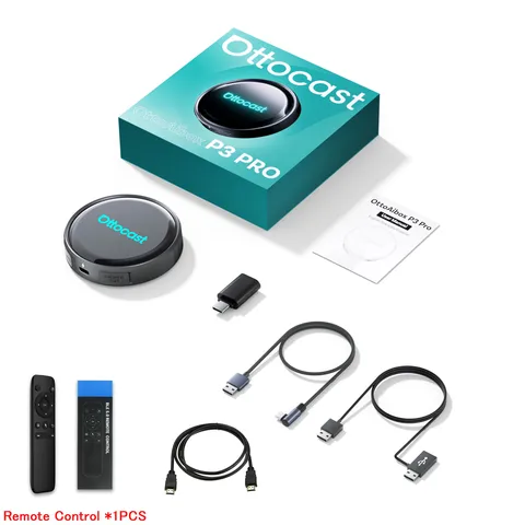 OTTOCAST P3 PRO Ai Box Беспроводной CarPlay Android Auto Видеоадаптер Qualcomm SM6225 128 ГБ 8-ядерный процессор для Youtube Netflix FOTA Обновление