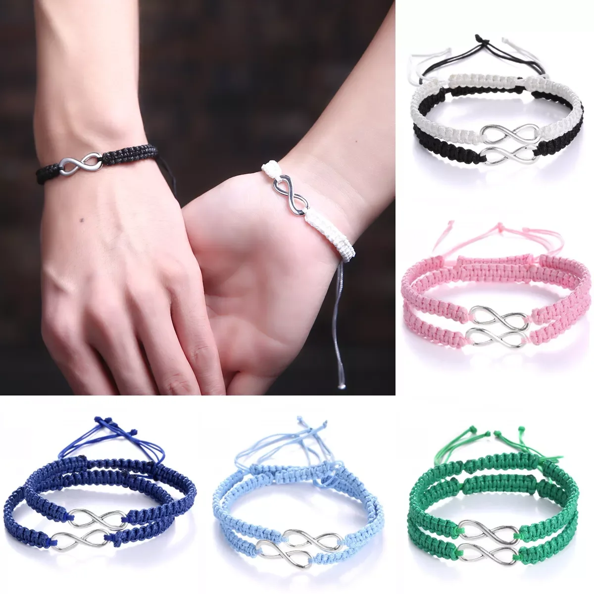 

New in Friendship Bracelet For Men Women Handmade Braided Rope Bracelet Infinity Love Couples Bracelet Set Fashion Jewelry y2k h