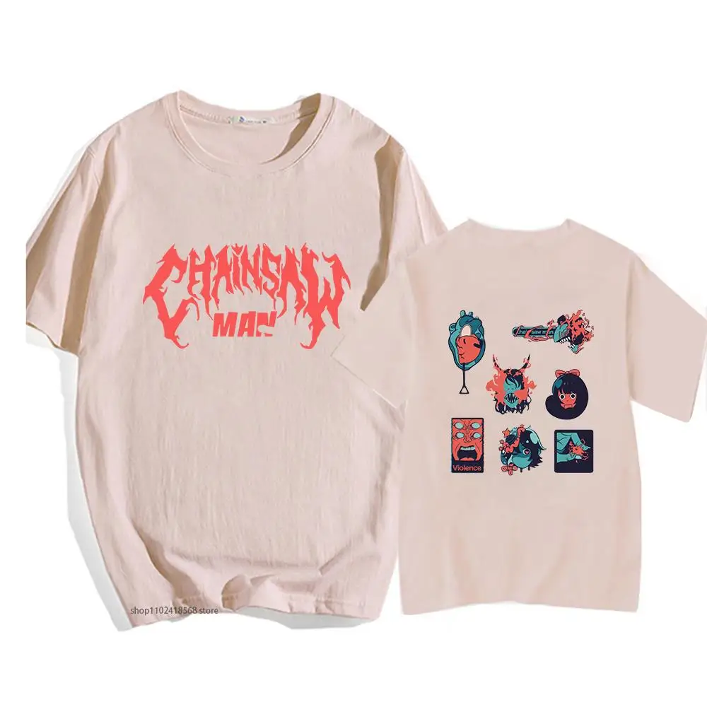 

Japanese Anime Chainsaw Man T Shirt Pochita Tshirt Manga Graphic Men's Clothes Unisex Streetwear Woemn Harajuku Male Shirt-Tees