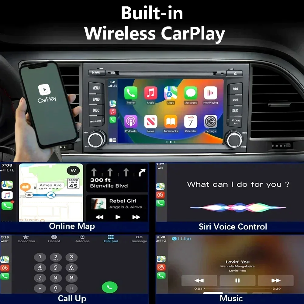 Фото Автомобильный стерео радио CHSTEK Carplay для Seat Ibiza Leon 3 5F 2012-2020, Android, автонавигация, GPS, Bluetooth, Wi-Fi, мультимедийный плеер №3