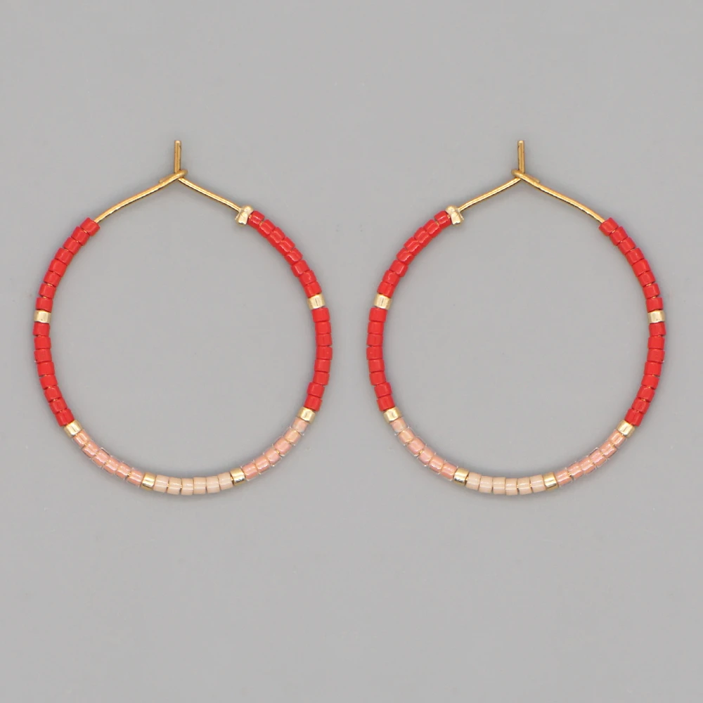 Go2Boho Miyuki бисера серьги для женщин Boho Chic ухо кольца, ювелирные подарки простой из нержавеющей стали, обручальные серьги, прекрасный подарок для нее (art.: 3920bbda955c2) - 3920bbda955c2
