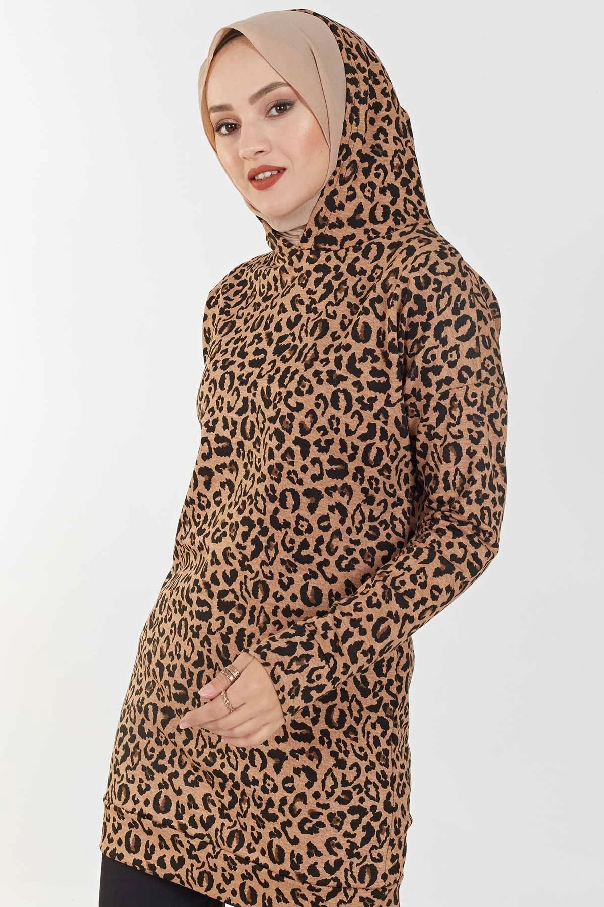 Leopard print Hooded Tunic ER