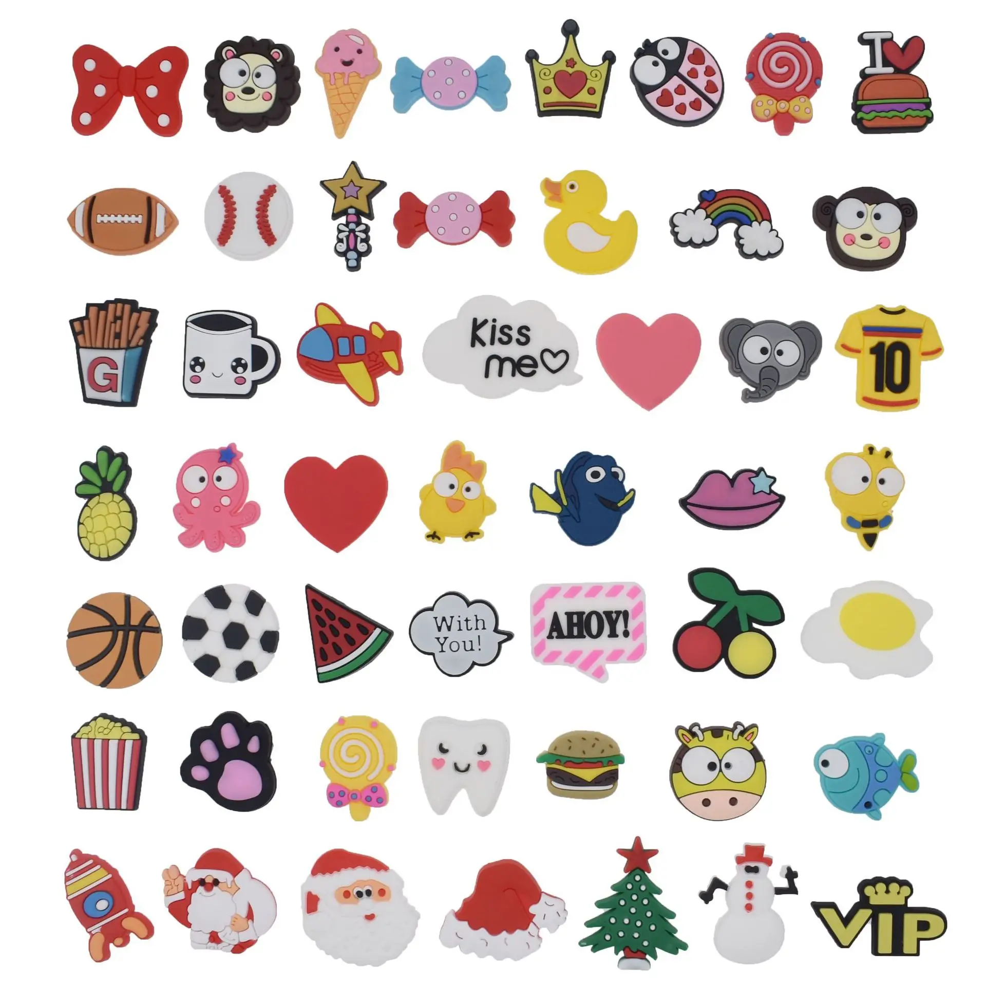 50-200 PCS Wholesale PVC Shoe Charms Mix Cartoon Flower Animal Letter Numbers Crocs Charms Shoe Accessories Kids Adults Gifts