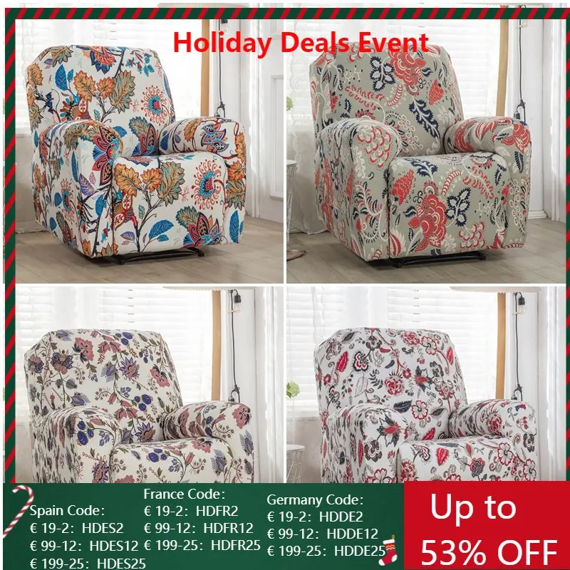 

Bohemia Recliner Sofa Cover Stretch Spandex Armchair Slipcovers Split All Inclusive Lazy Boy Chair Covers Furniture Protector