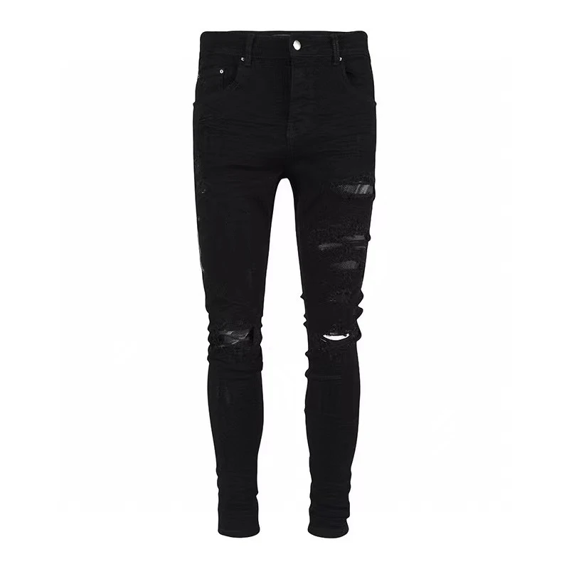 2023 Fashion Brand Men's Jeans Streetwear Skinny Ripped High Waist Skinny Denim Trousers Casual Slim Fit Pencil Punk StylePants