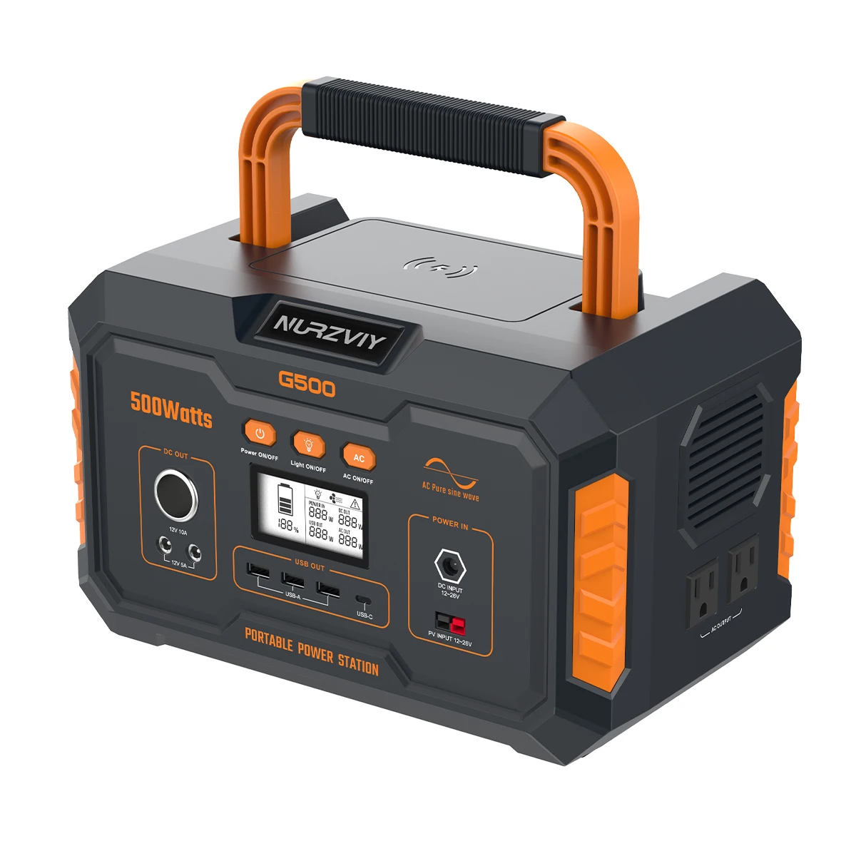 

Портативная электростанция NURZVIY G500, 110 Вт/ч, уличный солнечный генератор, литиевая батарея с розеткой переменного тока 500 В/Вт