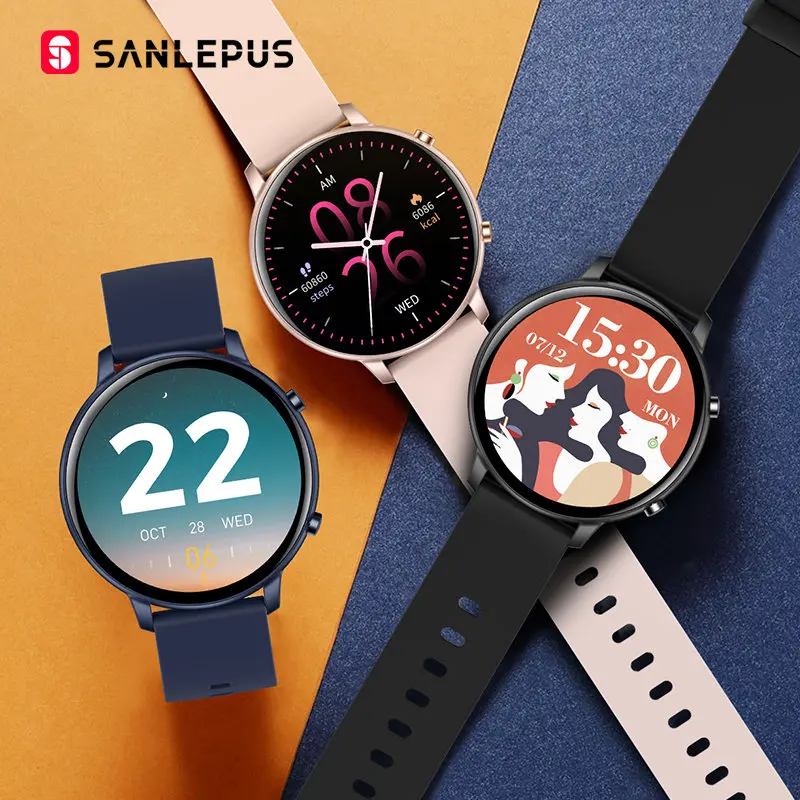Умные часы SANLEPUS HD с большим экраном, умные часы с Bluetooth, звонки 100 +, спортивный режим, мониторинг здоровья для мужчин и женщин, новинка 2023