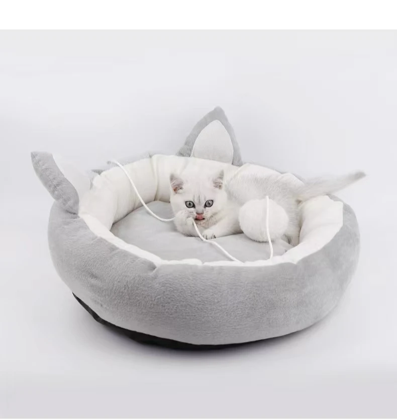 

Cat Bed Warm Pet Basket Cozy Kitten Lounger Cushion Cat House Tent Very Soft Small Dog Mat Bag For Washable Cave Cats Beds