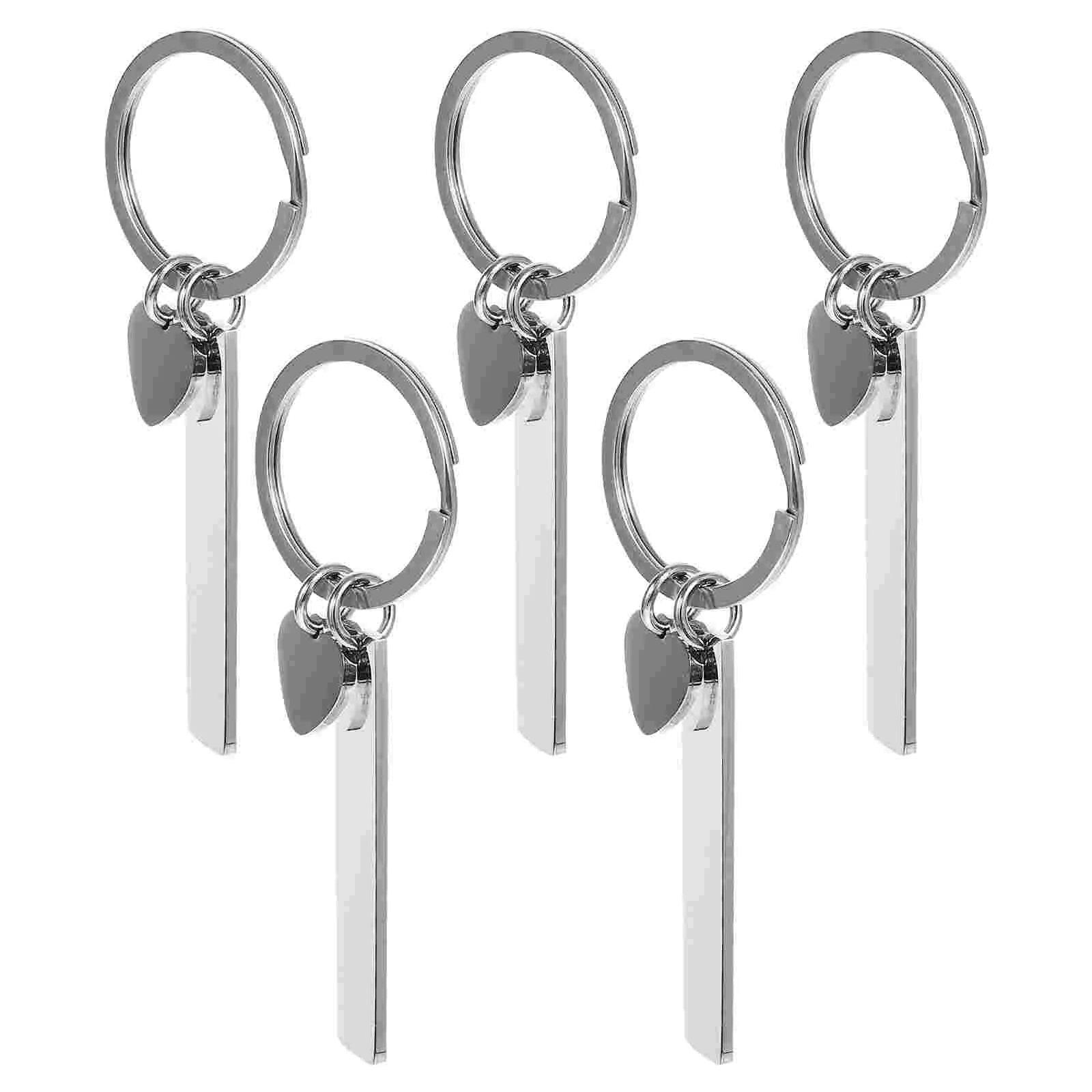 

5Pcs DIY Blank Keychains Stainless Steel Key Rings Unfinished Keychains DIY Metal Hanging Tags