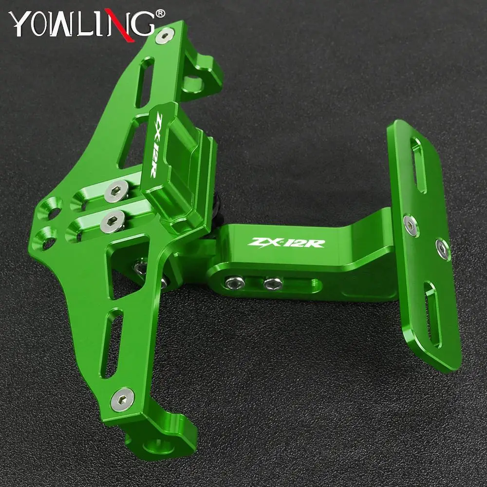 

Adjustable CNC Motorcycle Modified Rear License Plate Mount Holder For KAWASAKI ZX-12R ZX12R 2000 - 2023