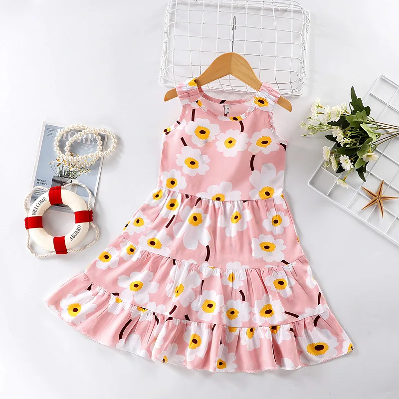 Супер доступная рекламная одежда для детей 3-10 лет платье с цветочным принтом