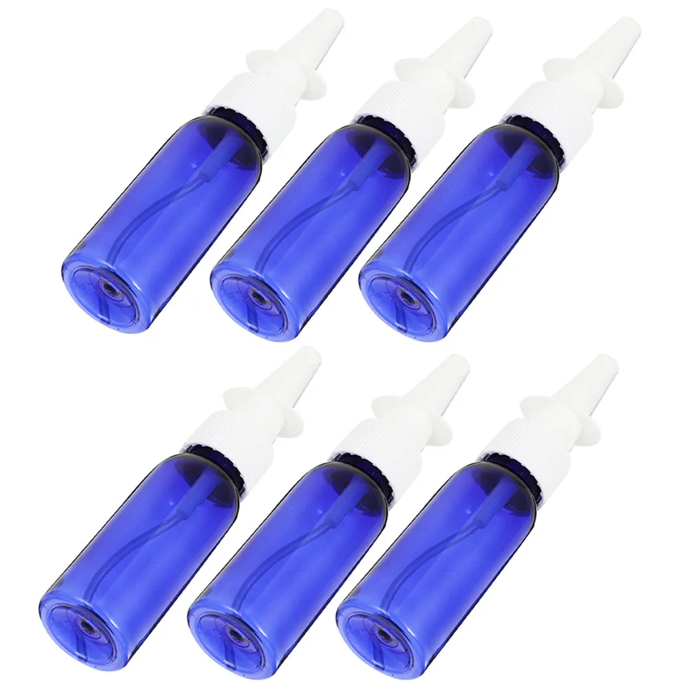 

6 Pcs Round Shoulder Bottle Nasal Spray Mist Bottles Empty Small Glass Travel Containers Sprayer Hair Mister Size