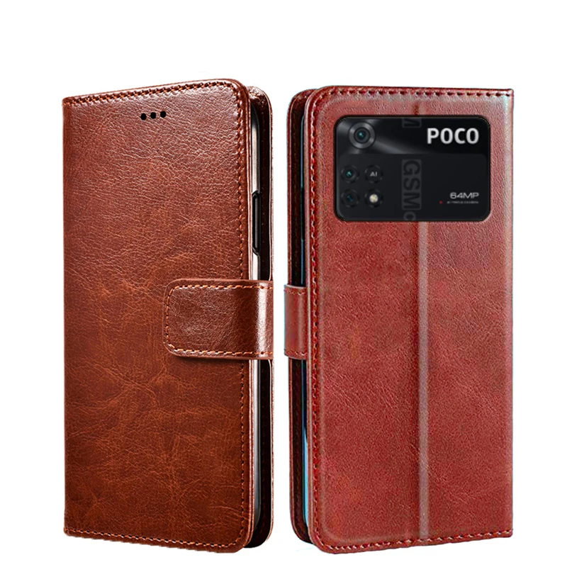 for xiaomi poco x4 pro 5g case magnetic card stand flip leather wallet phone protective book cover for poco x 4 pro case etui free global shipping