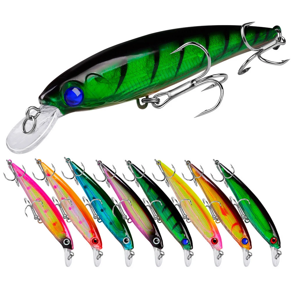 

8Pcs/Set Long Casting Floating Wobbler Minnow Hard Bait 110mm 13.5g Flounder Sea Bass Saltwater Sea Fishing Lure Depth 0.6-1.8m