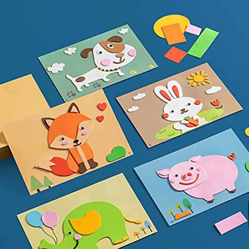 

EVA Foam Sticker Puzzle Game Cartoon Animal Learning Education Toys For Children Kids Multi-patterns Styles Kids 3+ Years